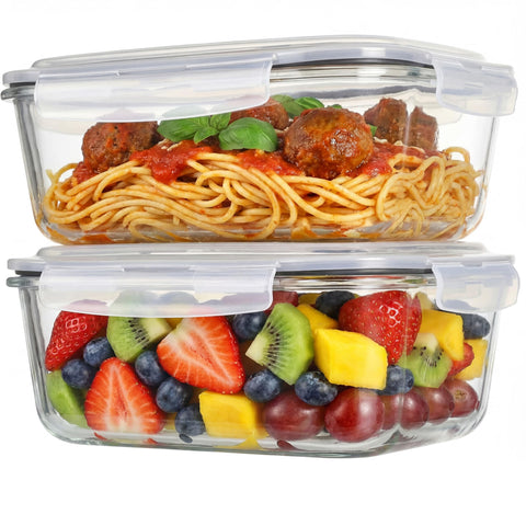 Peaktent latas de vidrio 63oz con tapa hermética para conservar alimentos