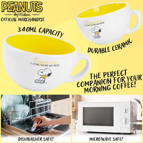 Peanuts Snoopy taza apta para microondas y lavavajillas, limpieza fácil