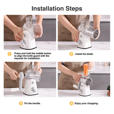 peatend rallador queso tres hojas intercambiables para tres funciones