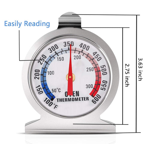 Termómetro PECULA para horno 100–600°F, lectura instantánea para asados y horneados.