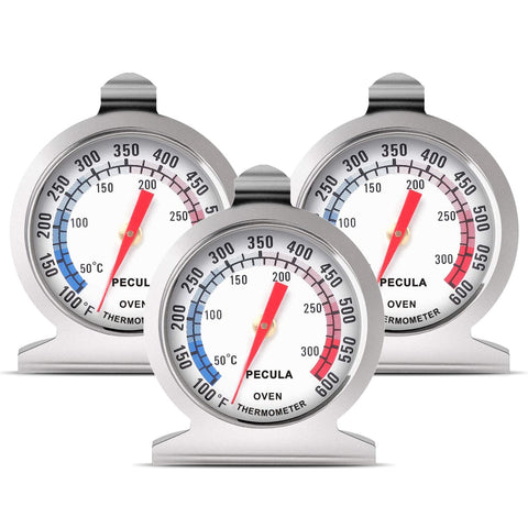 Termómetro PECULA para horno, lectura rápida 50–300°C, ideal para cocción precisa.