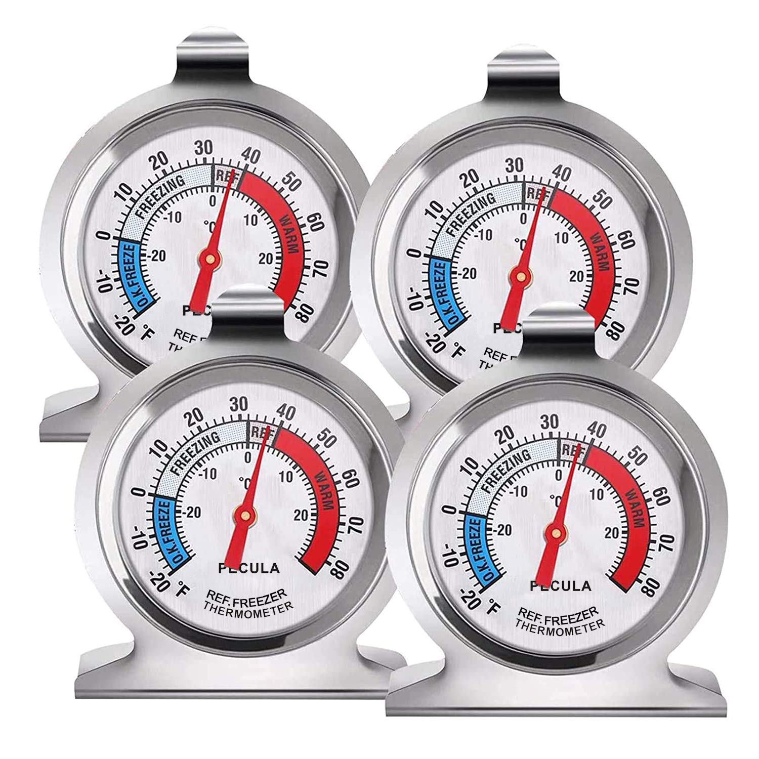 Termómetro PECULA para refrigerador con dial grande facilita lectura.