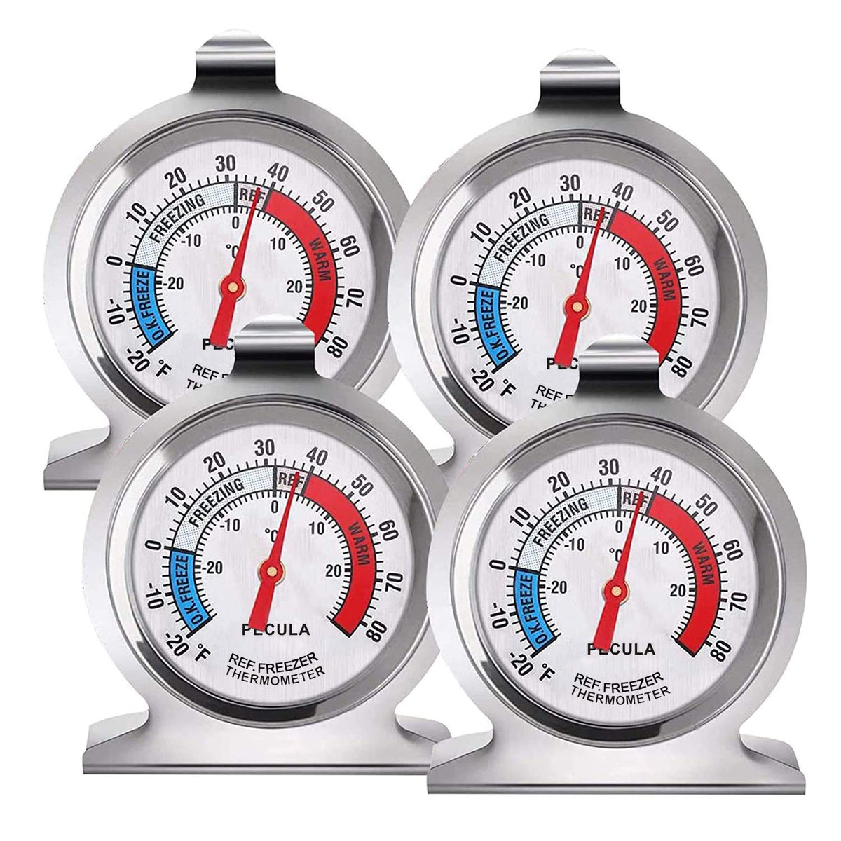 Termómetro PECULA para refrigerador con dial grande facilita lectura.