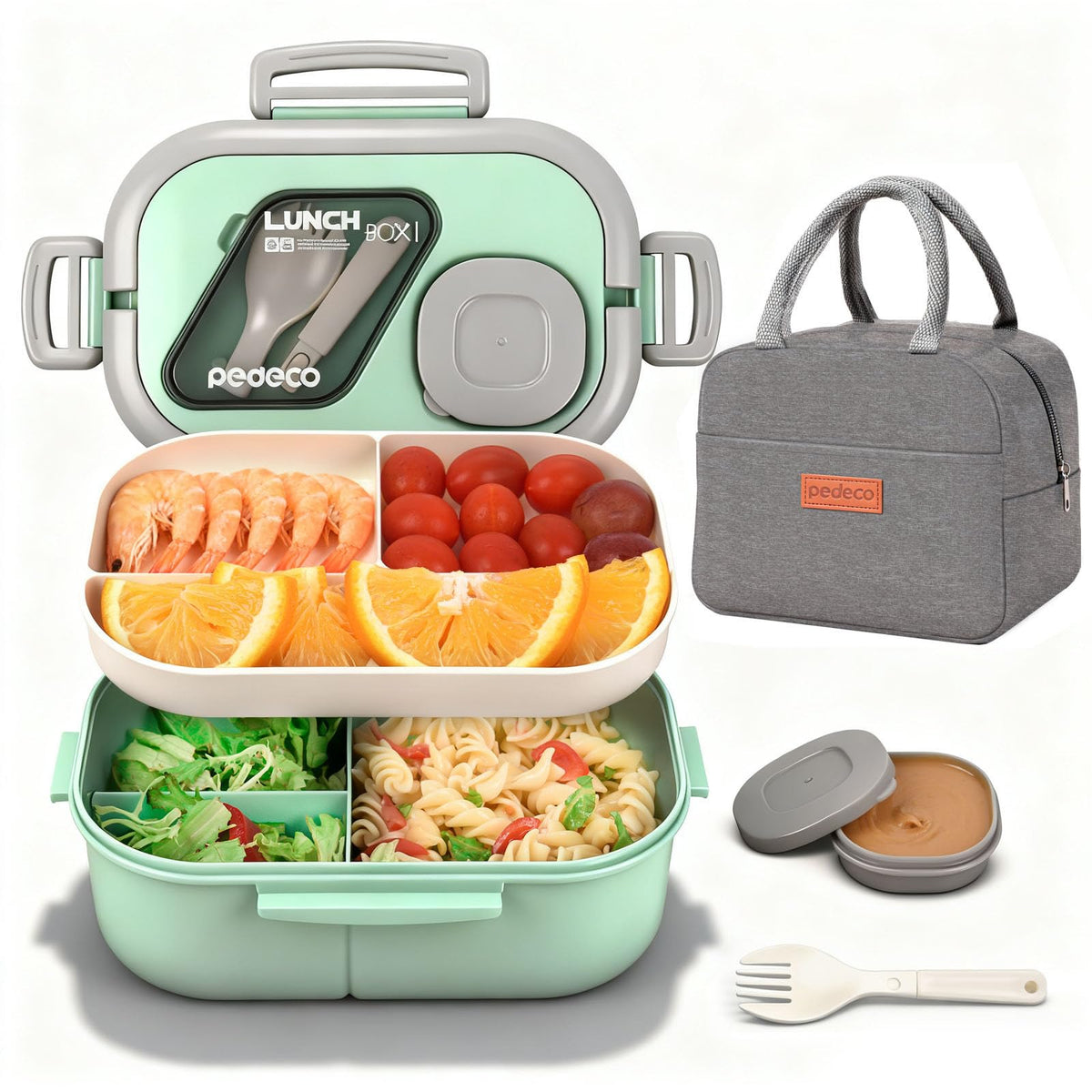 PEDECO Bento Set: caja de almuerzo apilable para comidas ordenadas y fáciles de llevar.