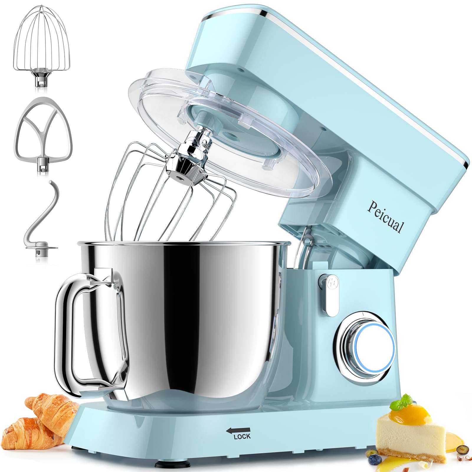 Peicual mezcladora de pie 6qt con motor 380W para batir y amasar