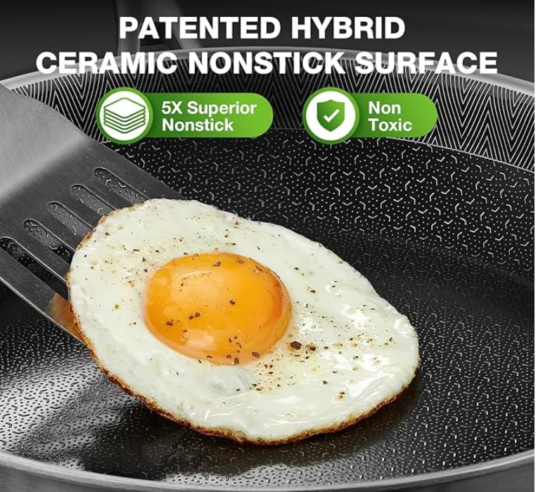 Sartén PekGema antiadherente cerámica interior para cocinar con menos aceite.