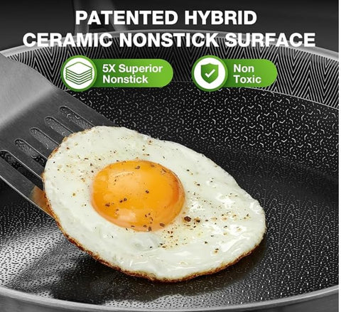 Sartén PekGema antiadherente cerámica interior para cocinar con menos aceite.