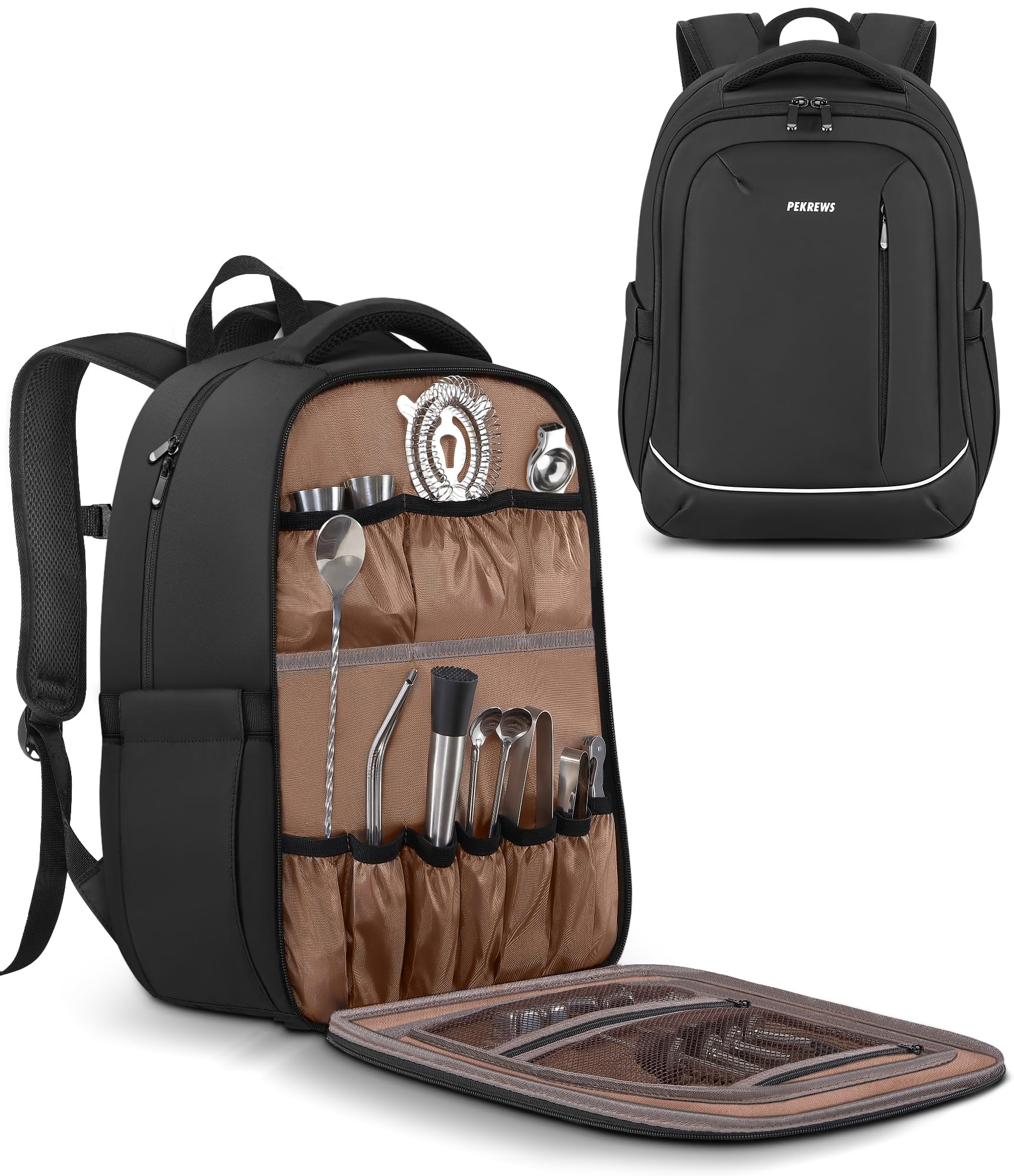 PEKREWS Bolsa Bartender Capacidad Amplia: perfecta para transportar botellas y utensilios