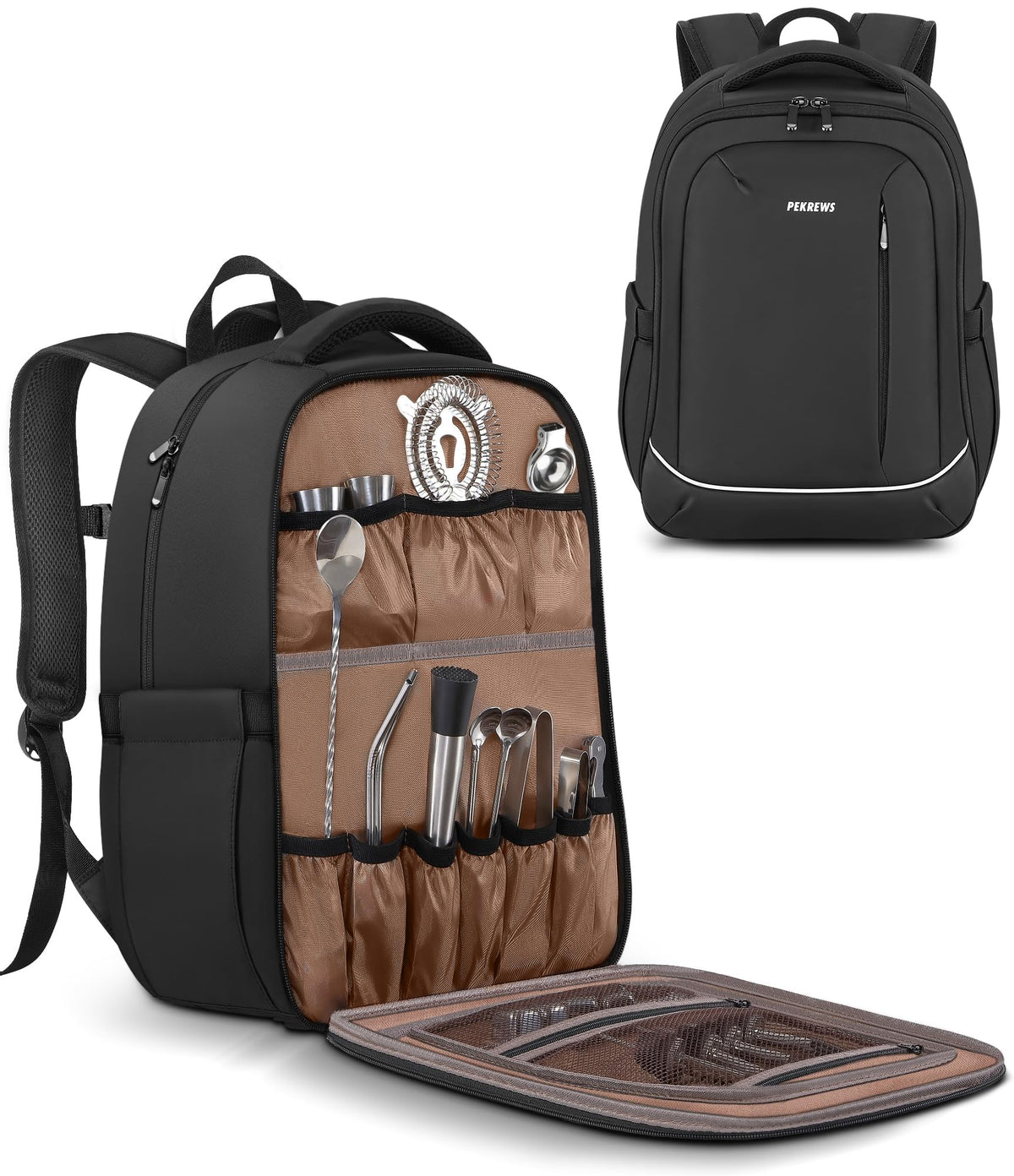 PEKREWS Bolsa Bartender Capacidad Amplia: perfecta para transportar botellas y utensilios