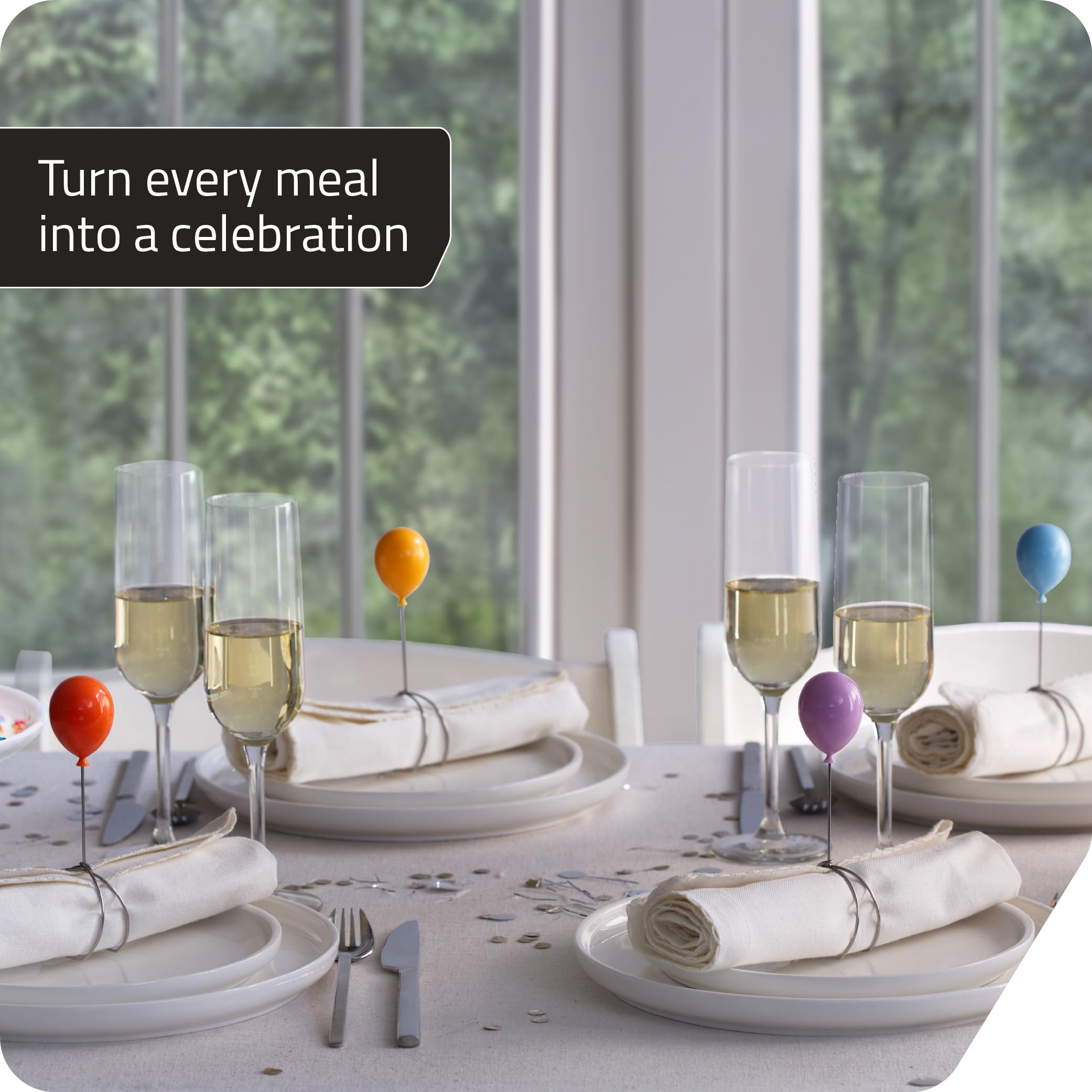 PELEG DESIGN Balloonapkins: anillos servilleta globo, ideales para cumpleaños festivos.