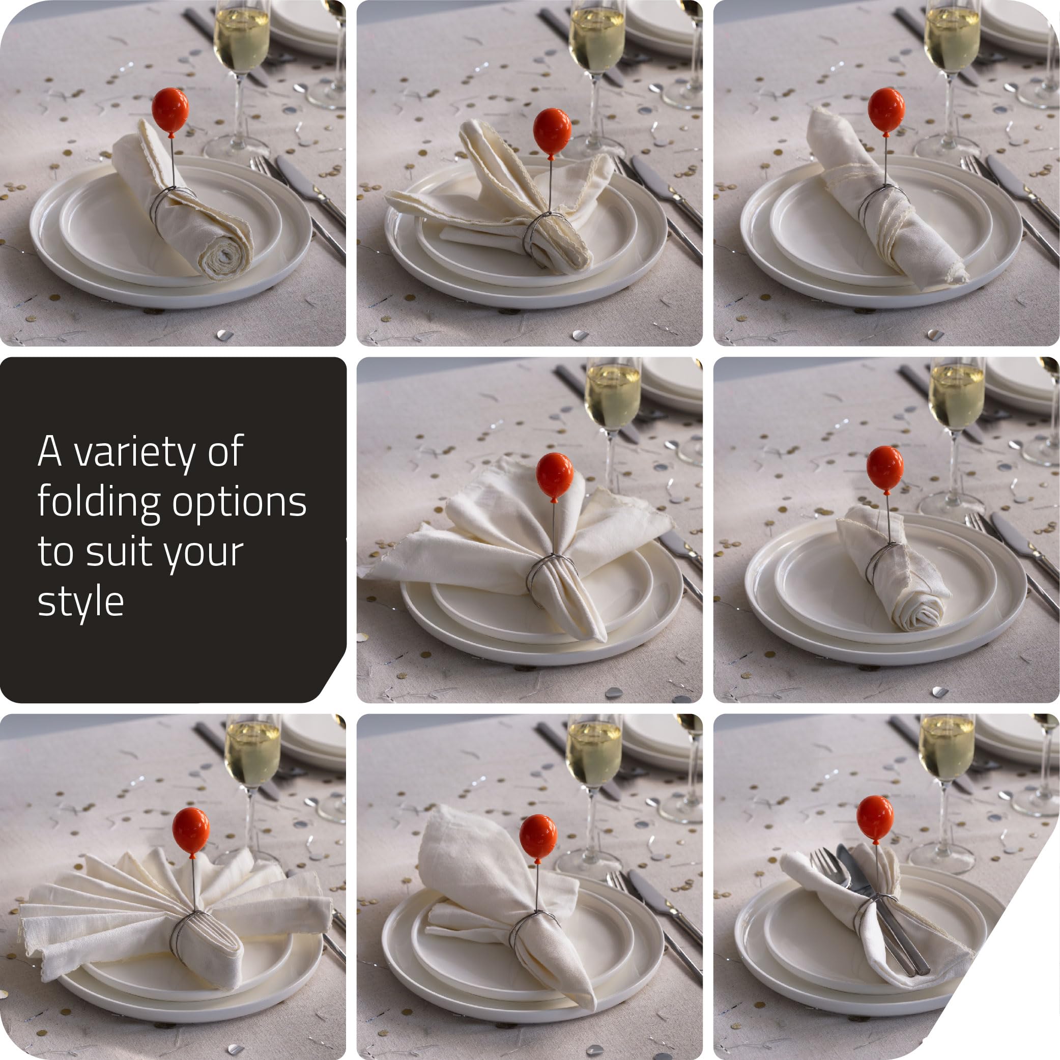 PELEG DESIGN Balloonapkins: anillos para servilletas con globo para mesas formales o casuales.