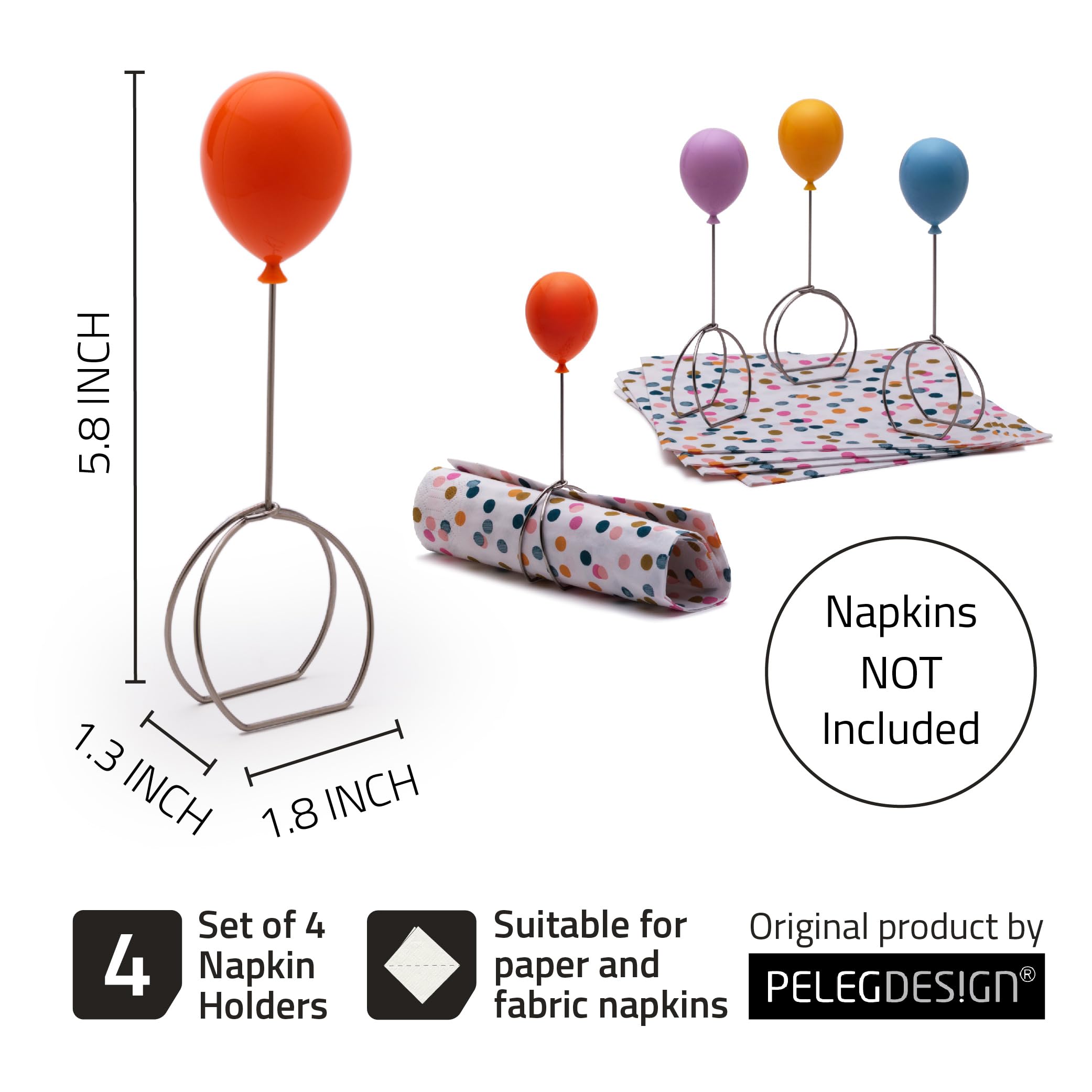PELEG DESIGN Balloonapkins: anillos con globo para Pascua, añaden encanto a la mesa.