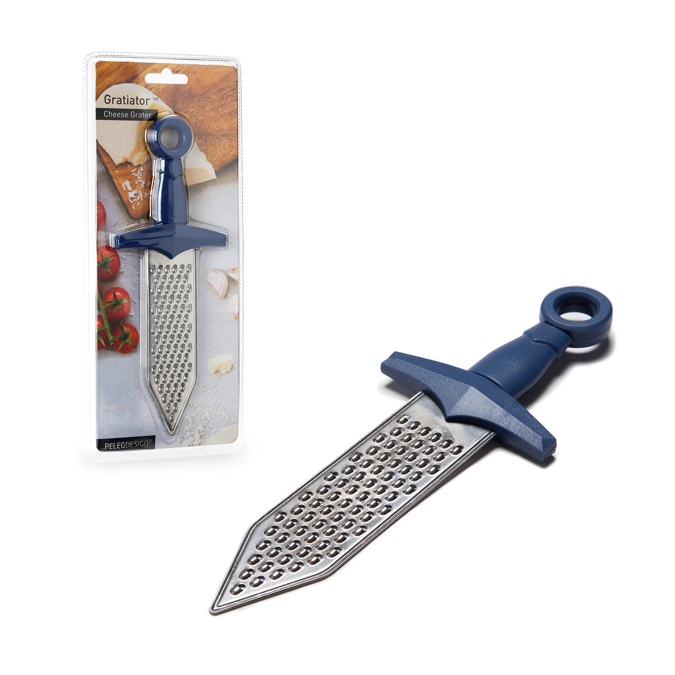 Rallador PELEG DESIGN en forma de espada para queso, divertido y preciso.