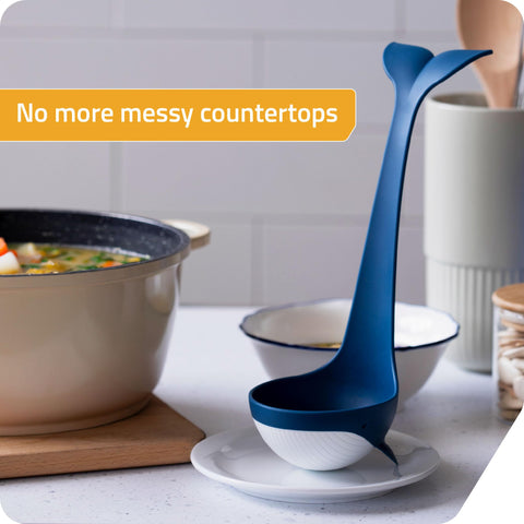 Cucharón para sopas y ponches Souper Tail: diseño ballena, ideal para reuniones y cenas.