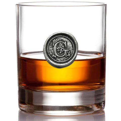 Vaso whisky 11 oz de peltre con monograma, regalo personalizado.