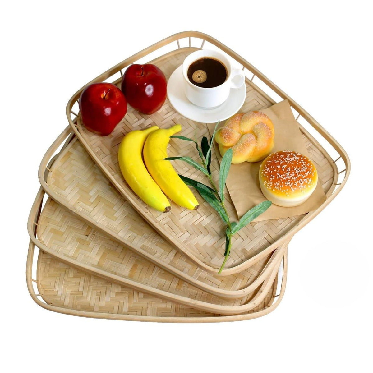 PEMAR bandejas-bambu-rectangulares-asa aptas para servir comidas con estilo