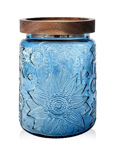 Pengshu jarra de vidrio con tapa de acacia, 24 onzas, ideal para conservar alimentos.