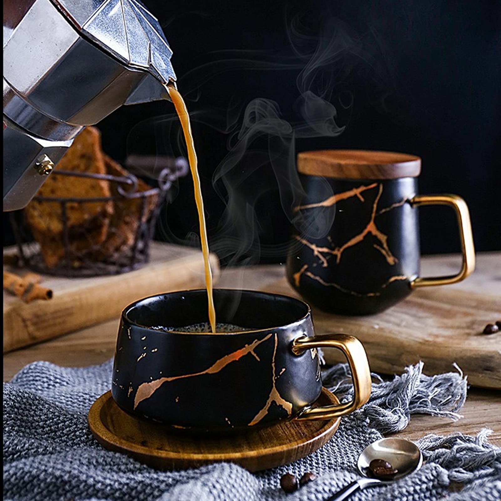 Peohud juego espresso 10 oz marble, experiencia premium