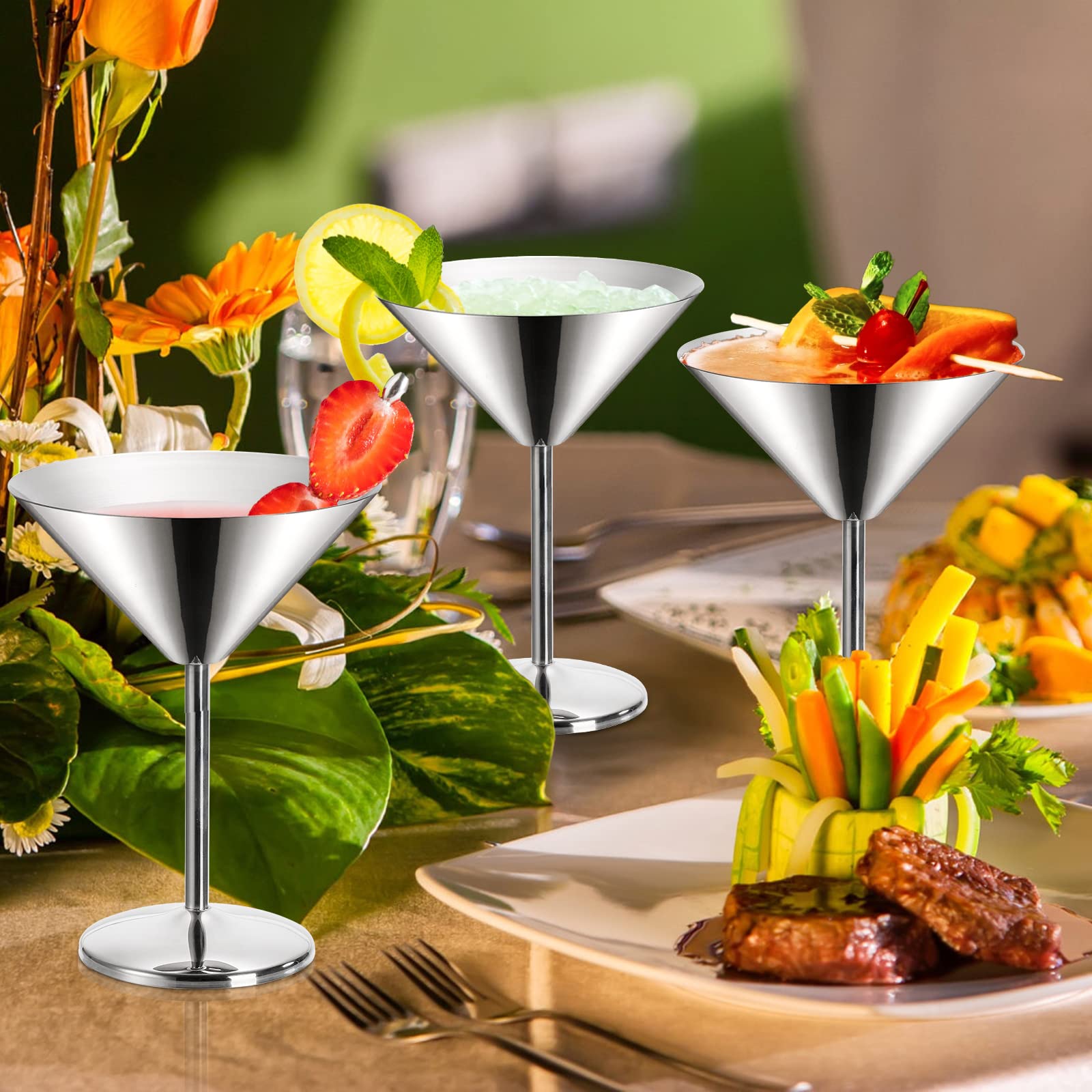 Regalo ideal Peohud conjunto de 4 copas martini para amantes de cócteles