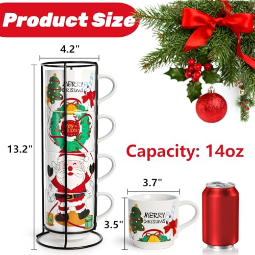 Peohud tazas navidad con ornamentos, diseño llamativo para regalos o decoración.