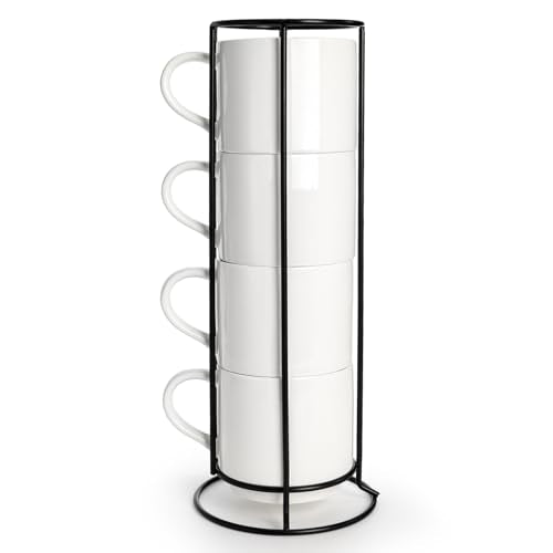 Peohud taza navidad con soporte metálico, exhibición elegante en mesa.