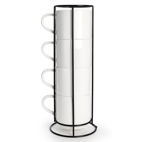 Peohud taza navidad con soporte metálico, exhibición elegante en mesa.