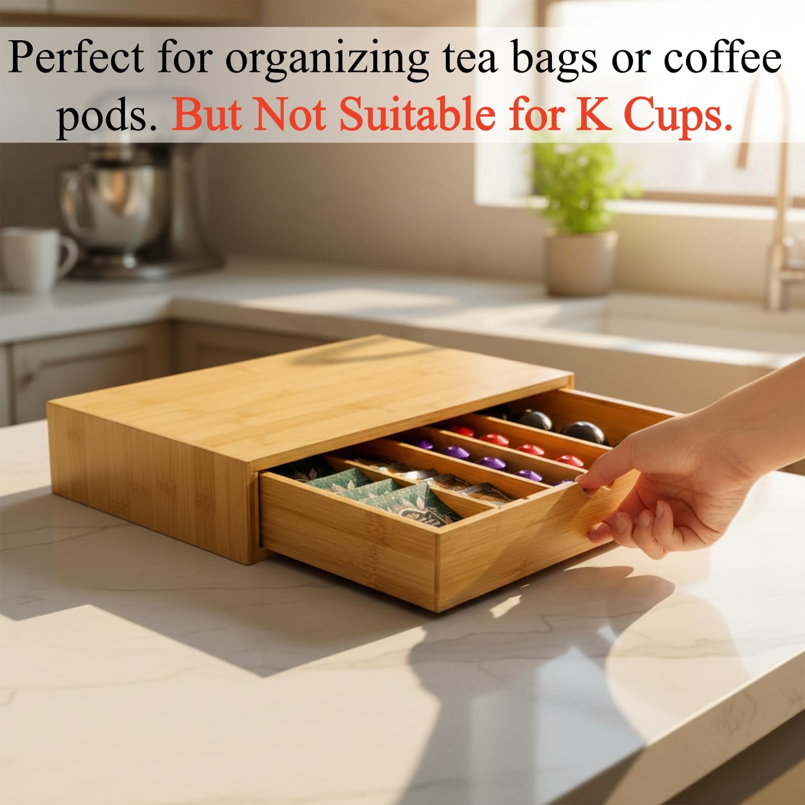 Peohud uso múltiple para té, bolsitas, azúcar y cubiertos pequeños.