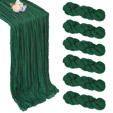 pepmily camino de mesa gasa verde esmeralda, ideal para decoraciones románticas.