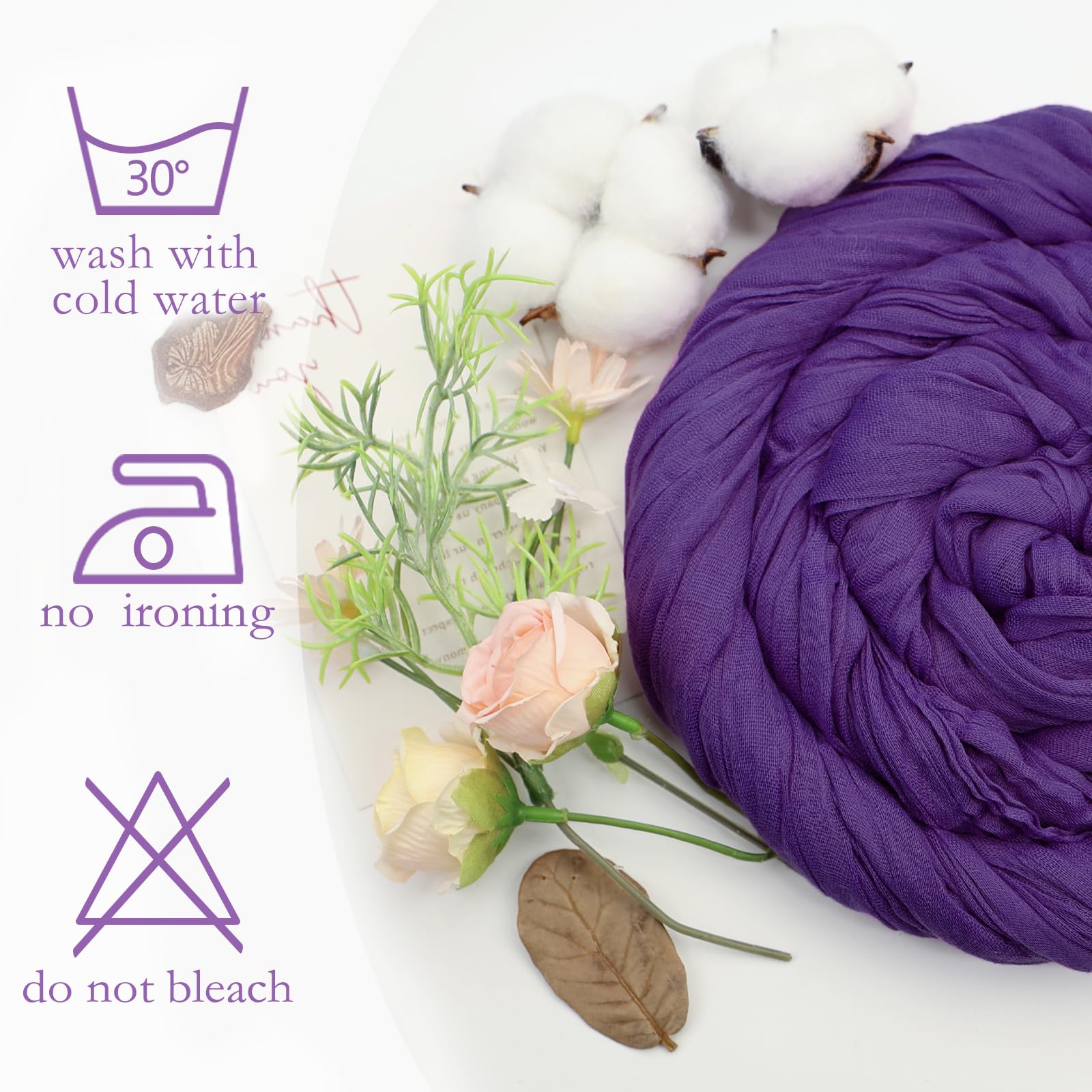 Mantel morado Pepmily para fiesta bebé con estilo sencillo.