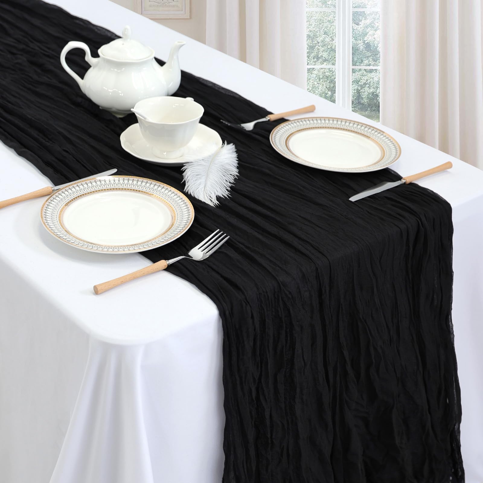 pepmily mantel gasa negro para baby shower crea ambiente suave y romántico