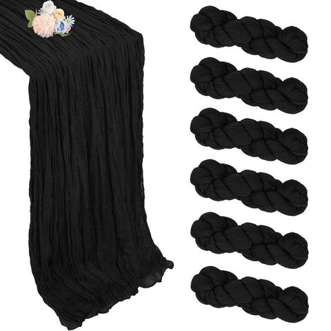 pepmily mantel gasa negro rectangular 35x120 para mesas elegantes en bodas y eventos