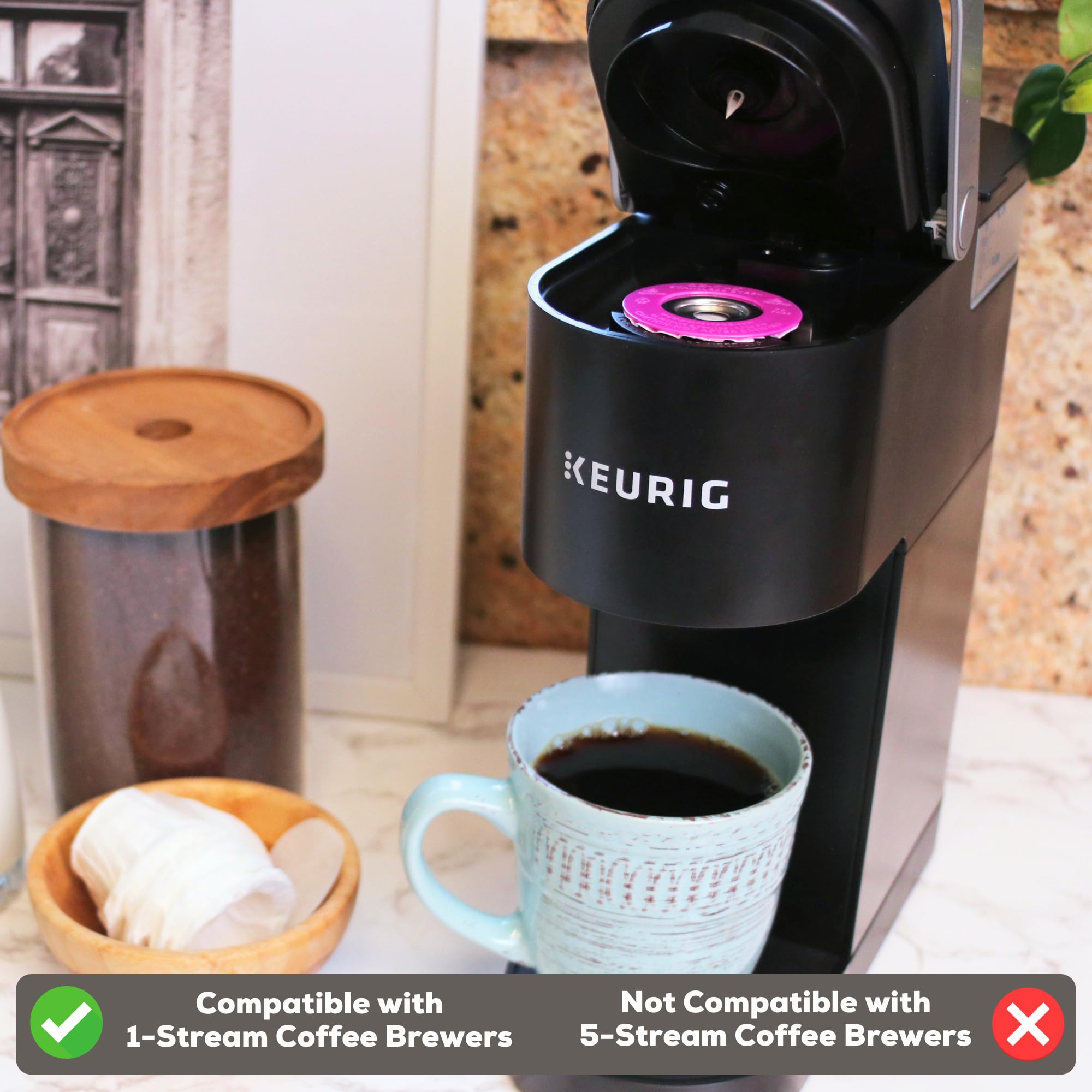 EZ-Cup diseño libre de BPA para seguridad al preparar café.