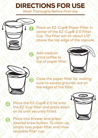 Perfect Pod EZ-Cup sabor completo sin posos en la taza.