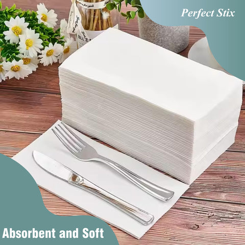 Paquete de 300 servilletas blancas Bell Marque de Perfect Stix para eventos.
