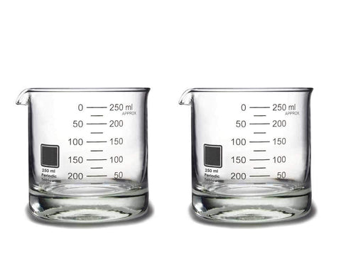 Periodic Tableware Vasos Beaker Rocks, juego de 2, perfecto para cócteles con estilo científico.