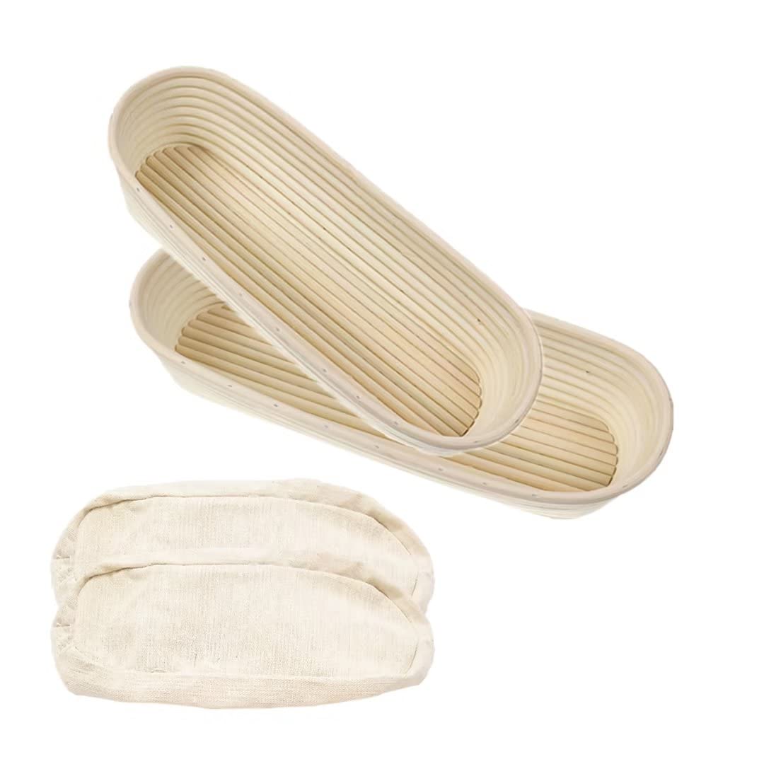 Perixir cestas ovales de fermentación de 13 pulgadas para pan artesanal.