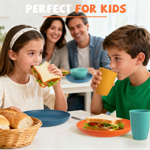 Perlapoc cubiertos para niños, tenedores y cucharas prácticos para la mesa.