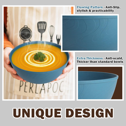 Perlapoc tazones versátiles para cereal, ensaladas, sopas y ramen.