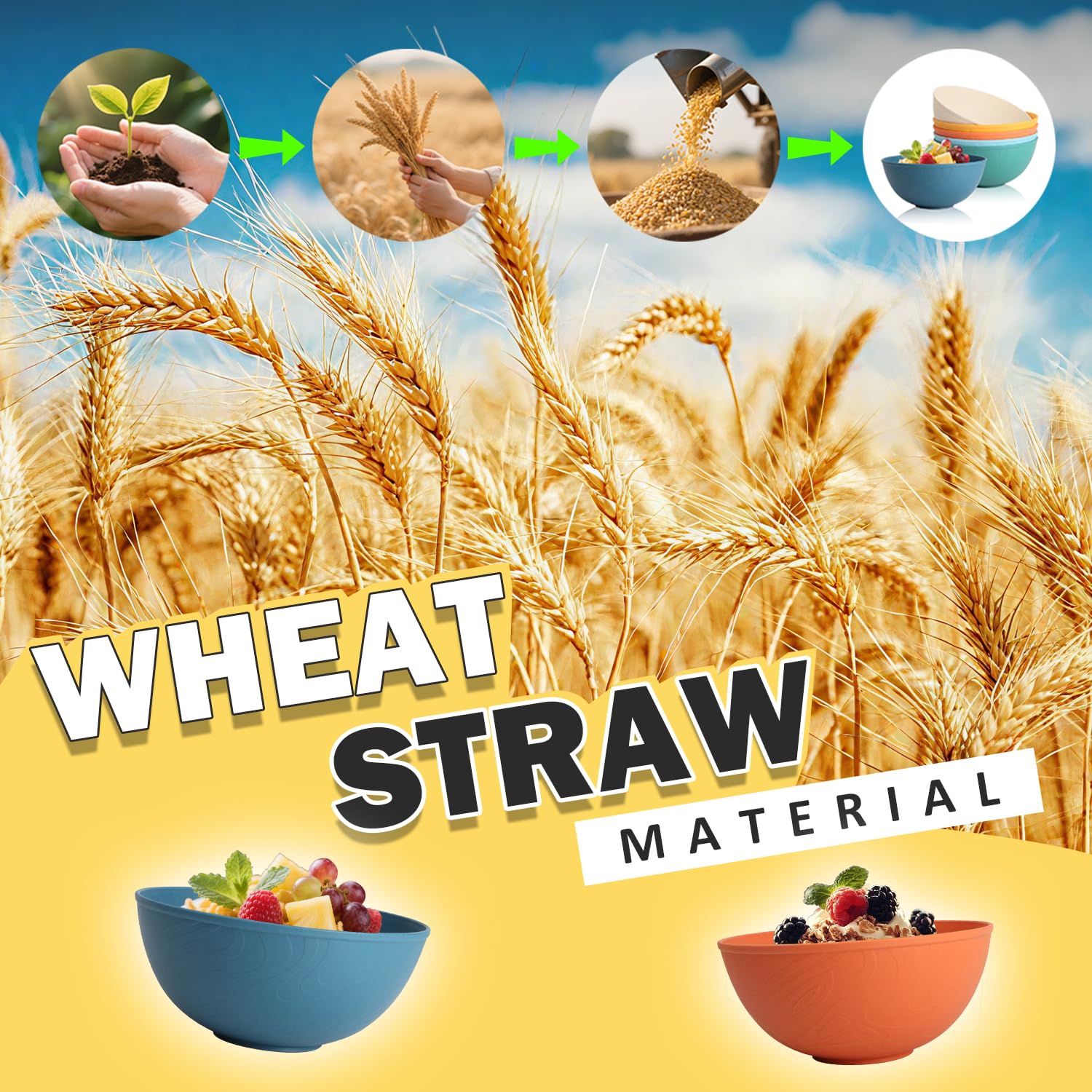 Perlapoc tazones de material ecológico, diseño seguro y duradero.
