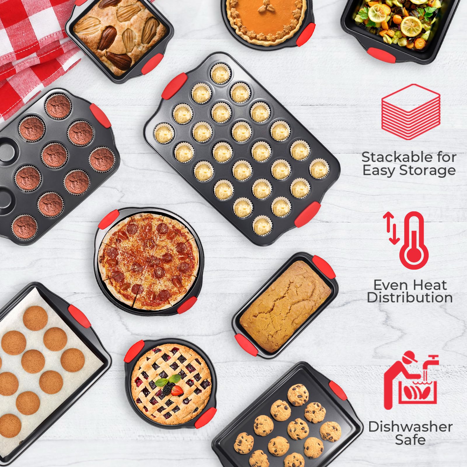 PERLLI apto para lavavajillas y horno de hasta 446°F.
