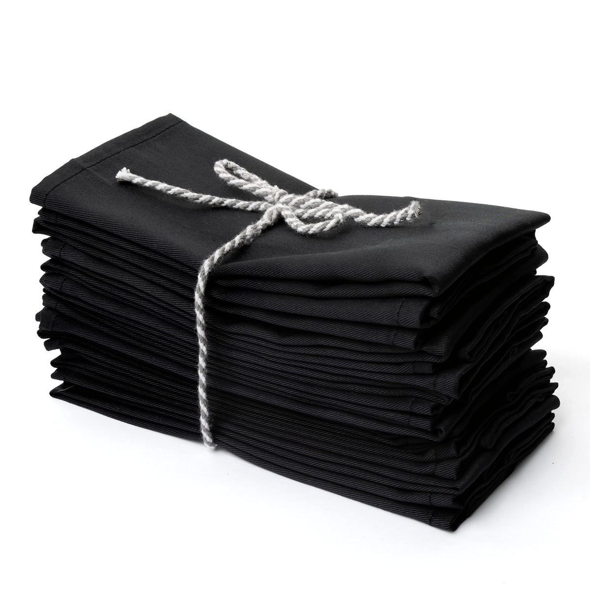 PERLLI servilletas de tela negras 18x18 para mesa elegante y lavables