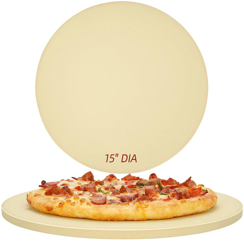 Permade piedra pizza redonda de 15 pulgadas para parrilla y horno, crujiente y uniforme