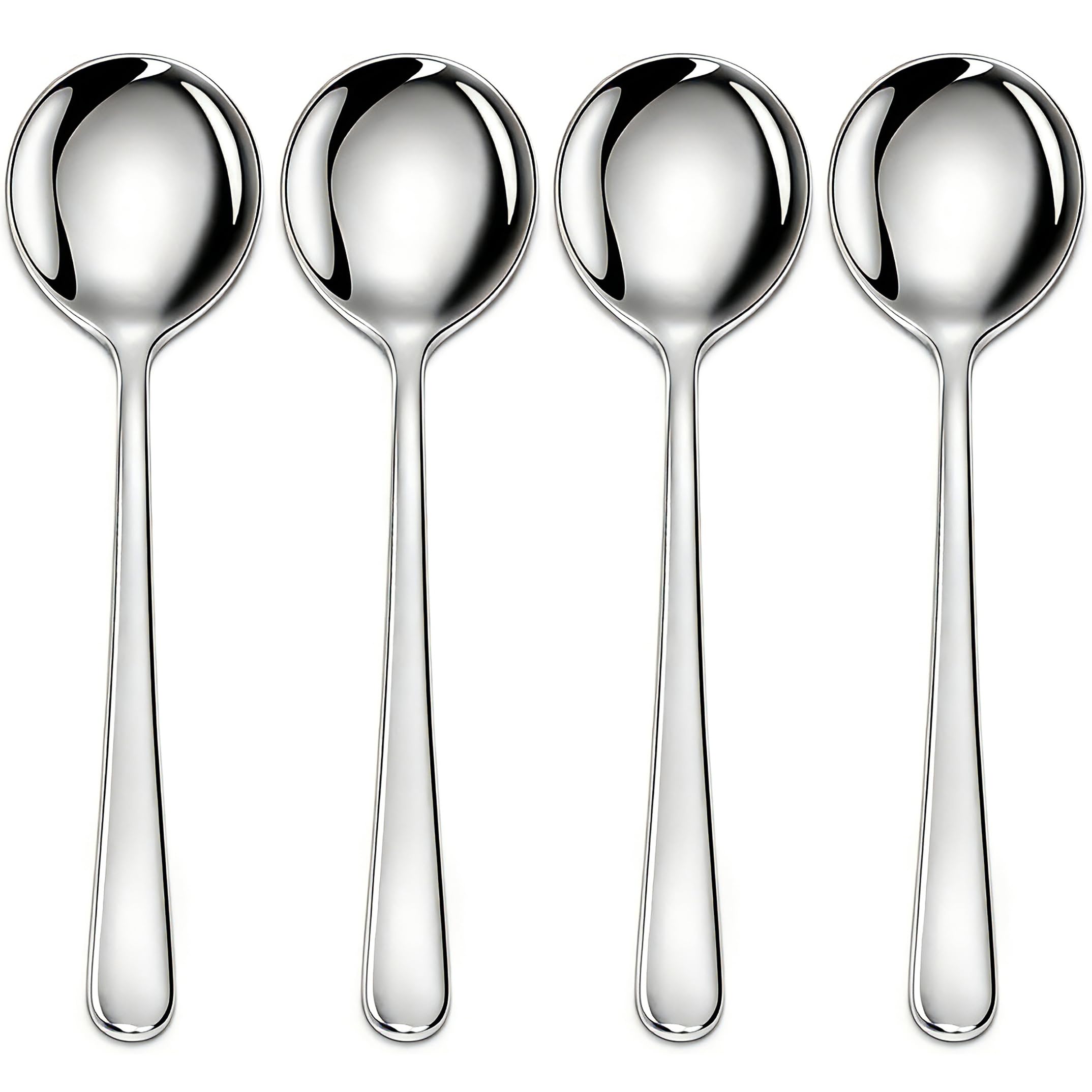 Persify cucharas de sopa de acero inoxidable, redondas y duraderas para uso diario.