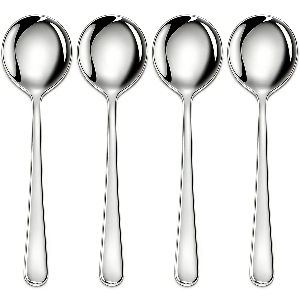 Persify cucharas de sopa de acero inoxidable, redondas y duraderas para uso diario.