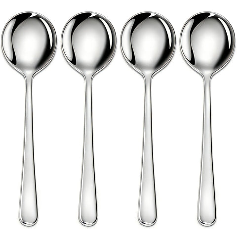 Persify cucharas de sopa de acero inoxidable, redondas y duraderas para uso diario.