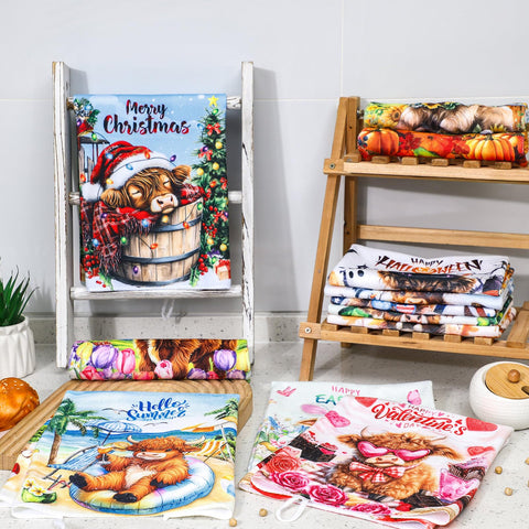 Conjunto de toallas Peryiter para cocina, 12 unidades de estilo estacional