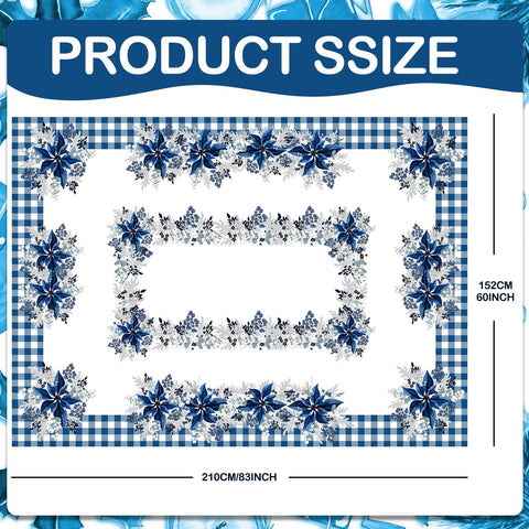 Mantel Peryiter con diseño plaid azul, añade ambiente festivo.
