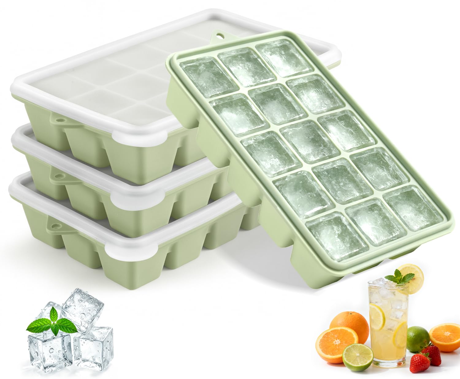 PET Hous bandeja de hielo silicona con tapa para enfriar cócteles fácilmente