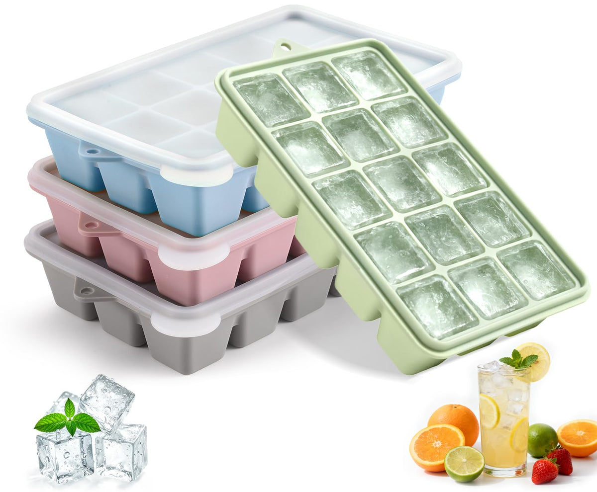 PET Hous bandejas de hielo silicona con tapa para enfriar bebidas