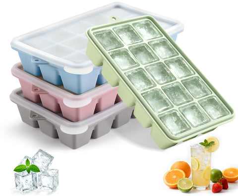 PET Hous bandejas de hielo silicona con tapa para enfriar bebidas